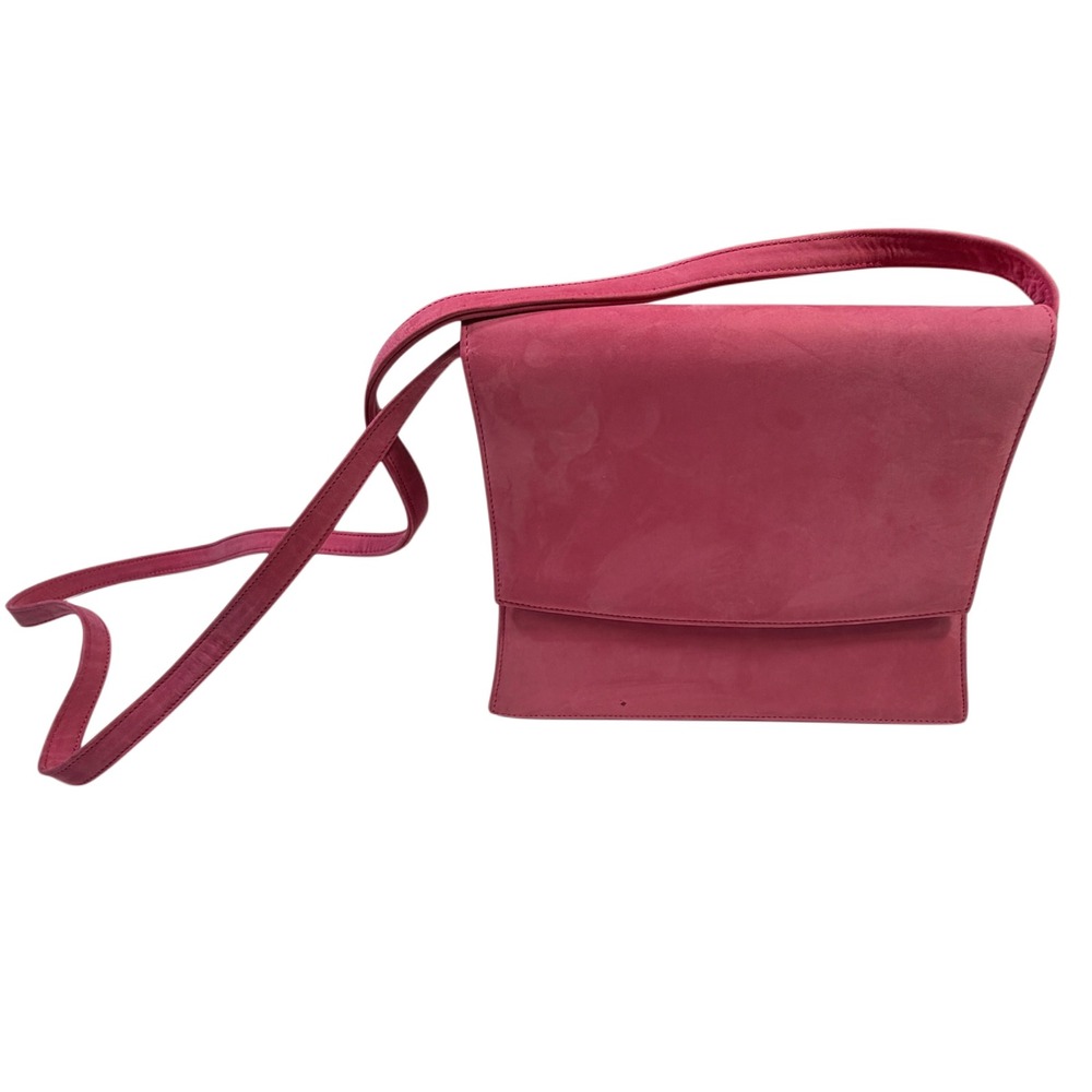Retro Neiman Marcus Fuchsia Hot Pink Made in Italy Velvety Crossbody Bag